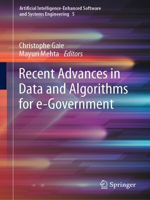 cover image of Recent Advances in Data and Algorithms for e-Government
